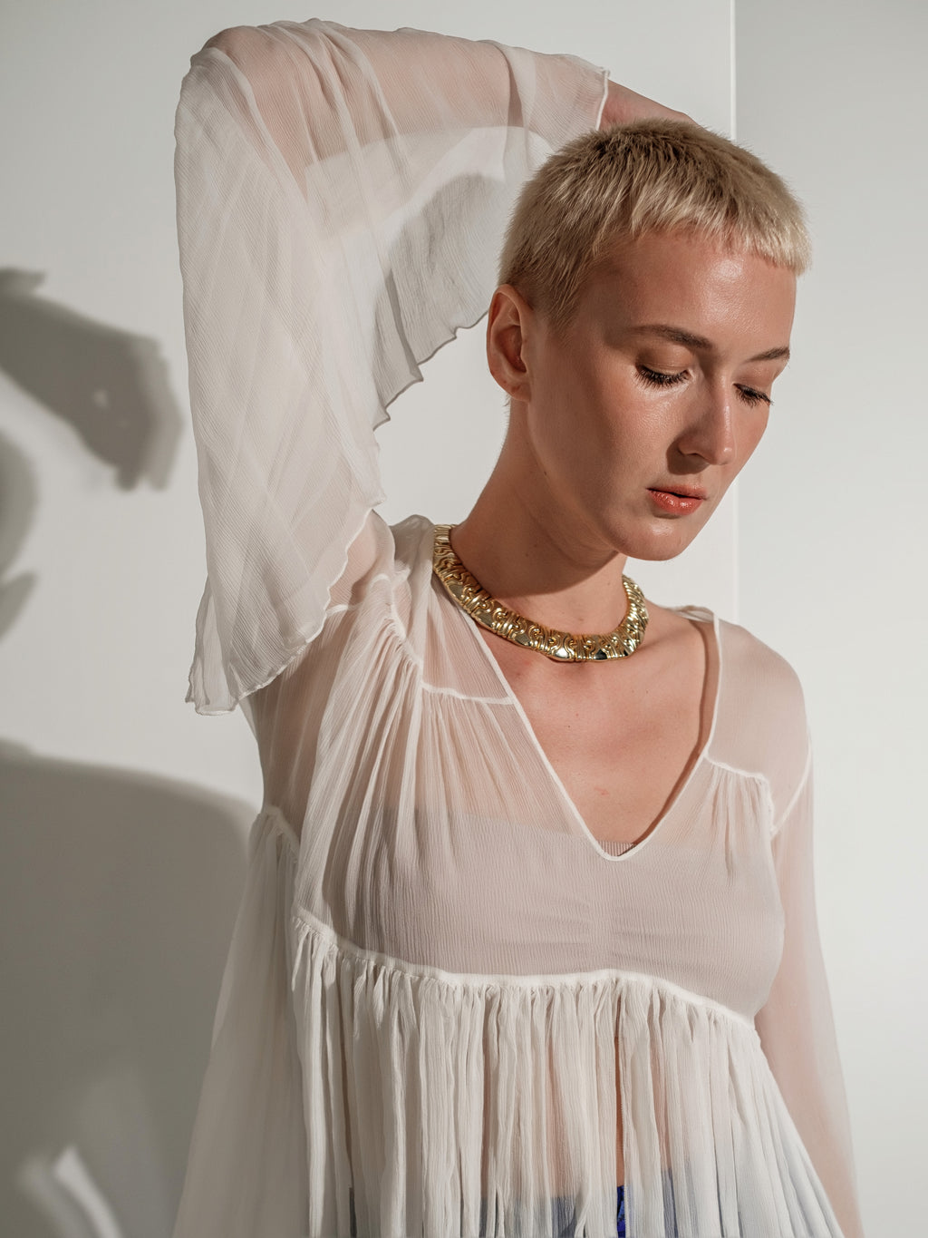 Sheer silk blouse