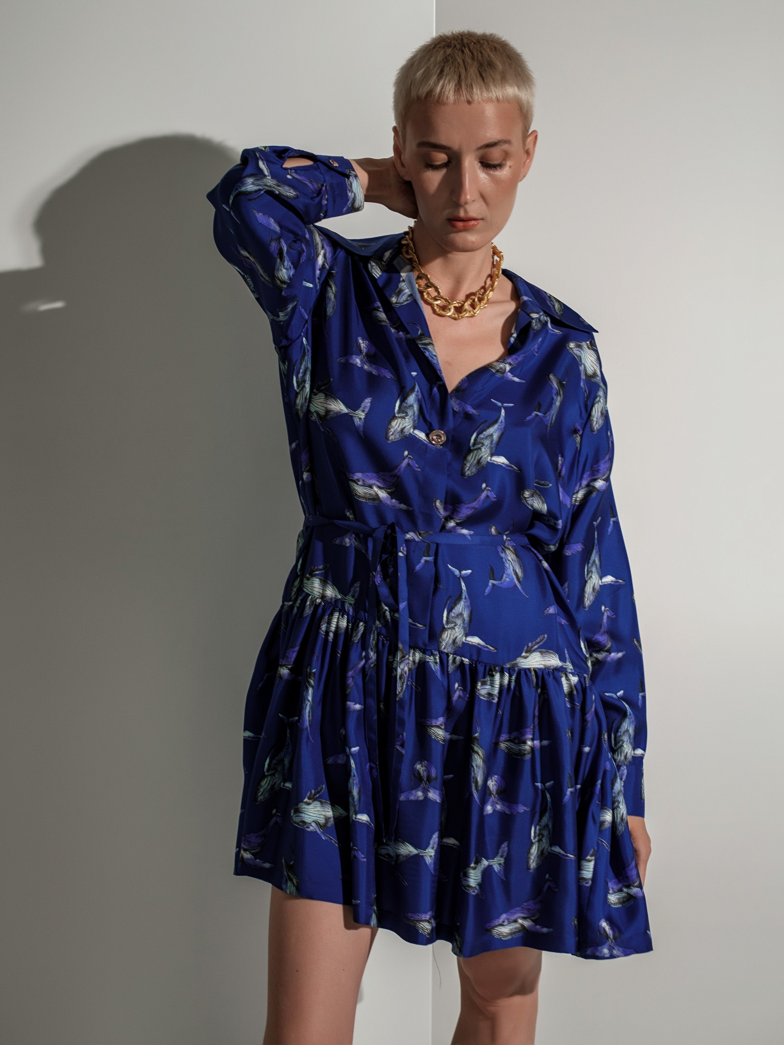 Whale silk dress