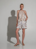 Poppies strips silk shorts