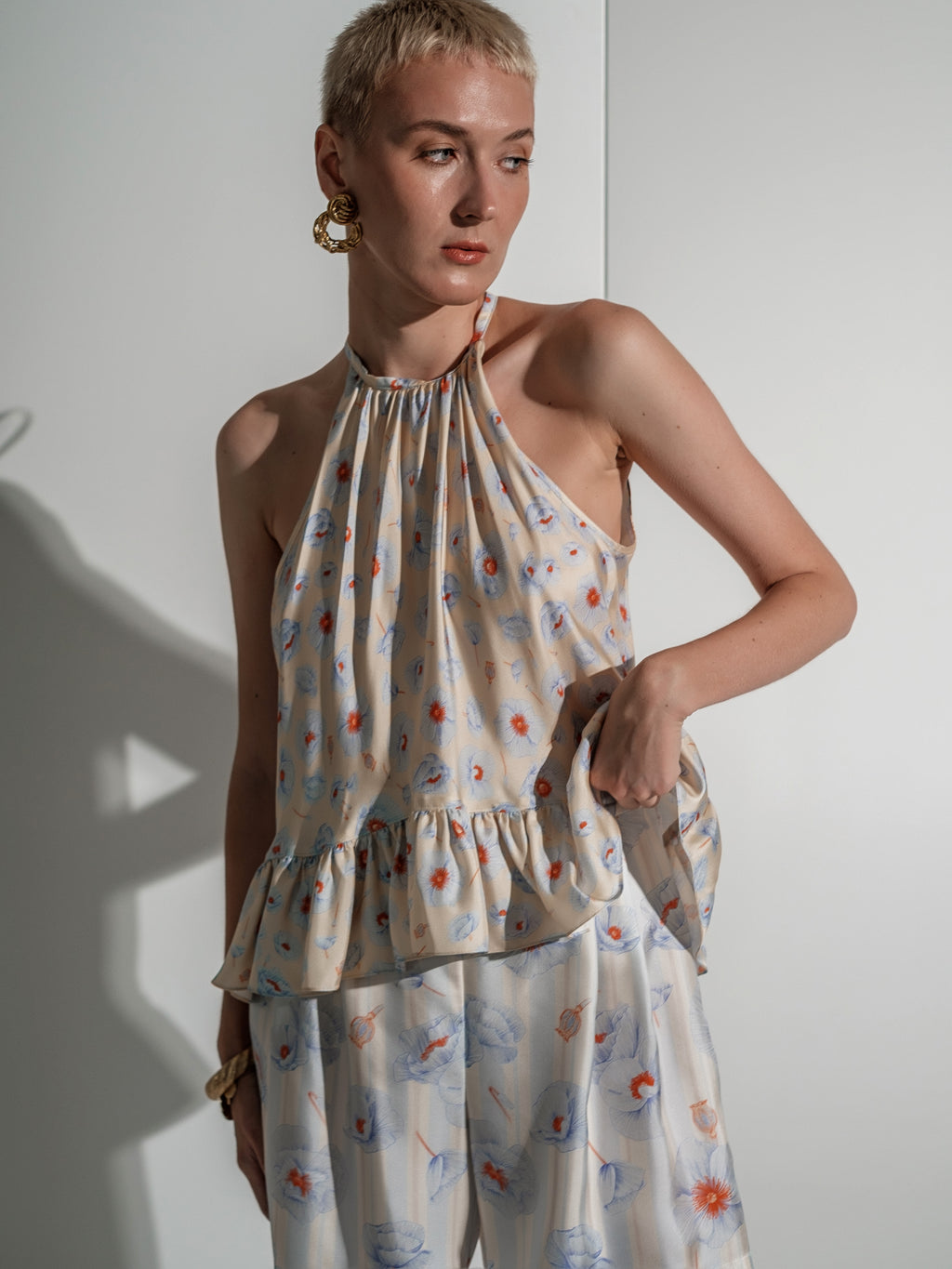Poppies silk top