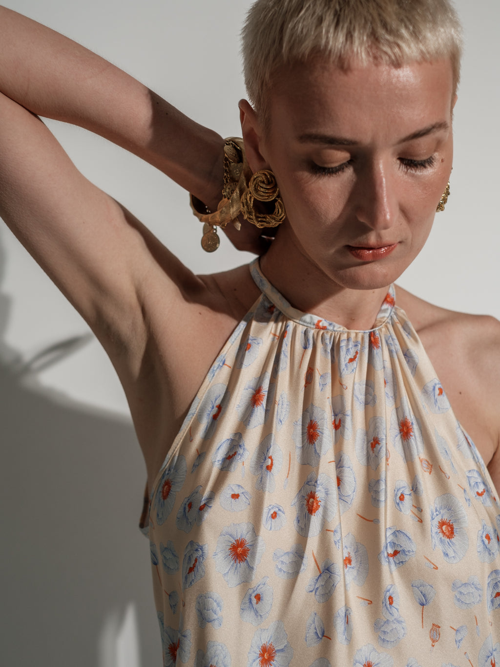 Poppies silk top