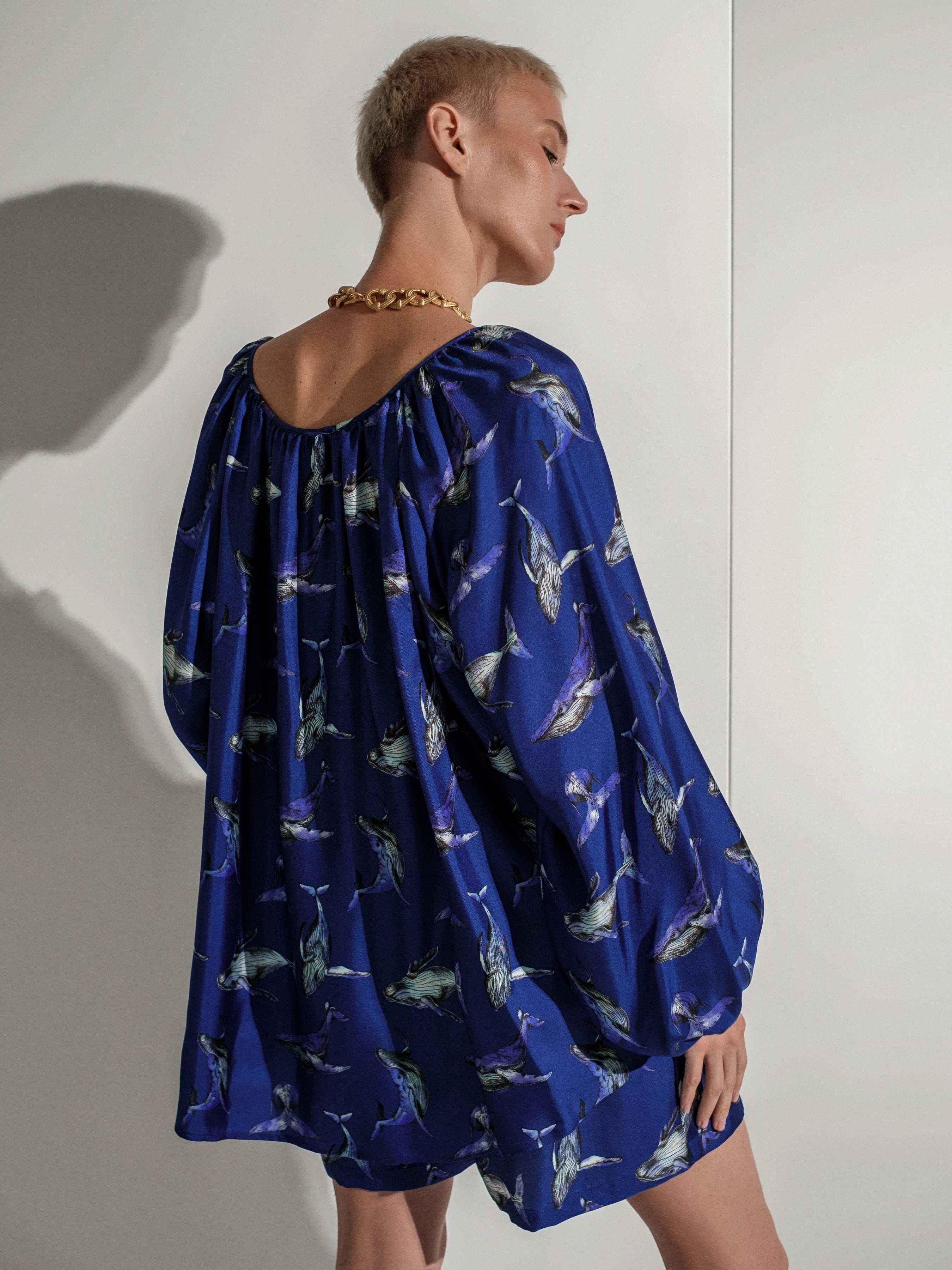 Whale silk blouse