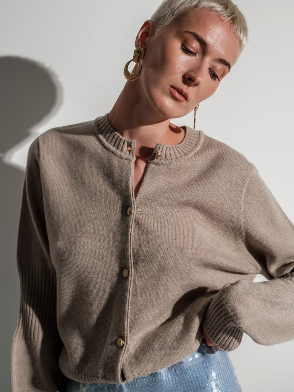 Cashmere beige cardigan