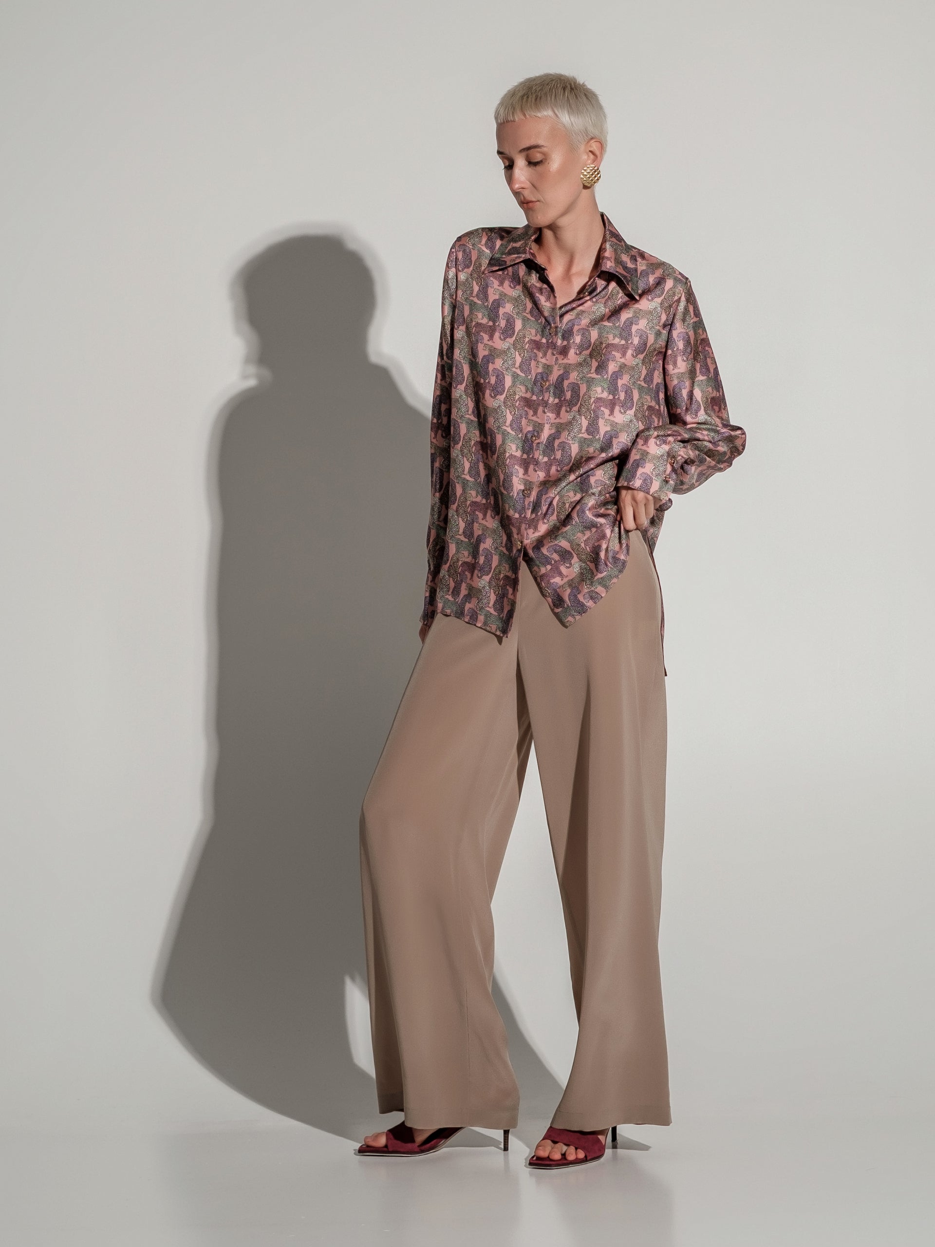 Leo pink silk shirt