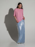 Sequin light blue skirt