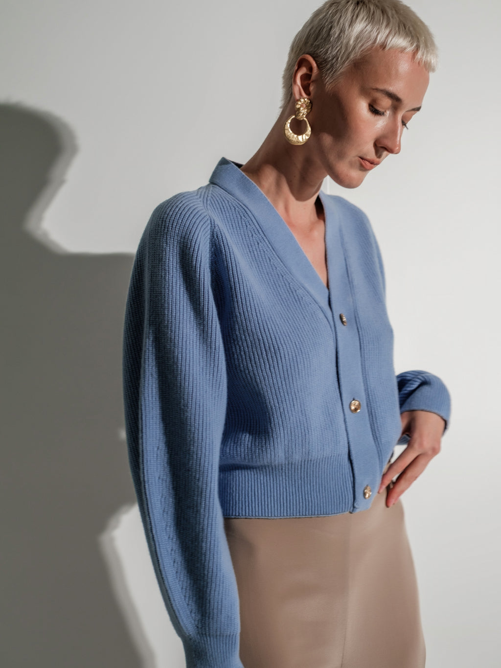 Seamless Pure New Wool Knit Cardigan