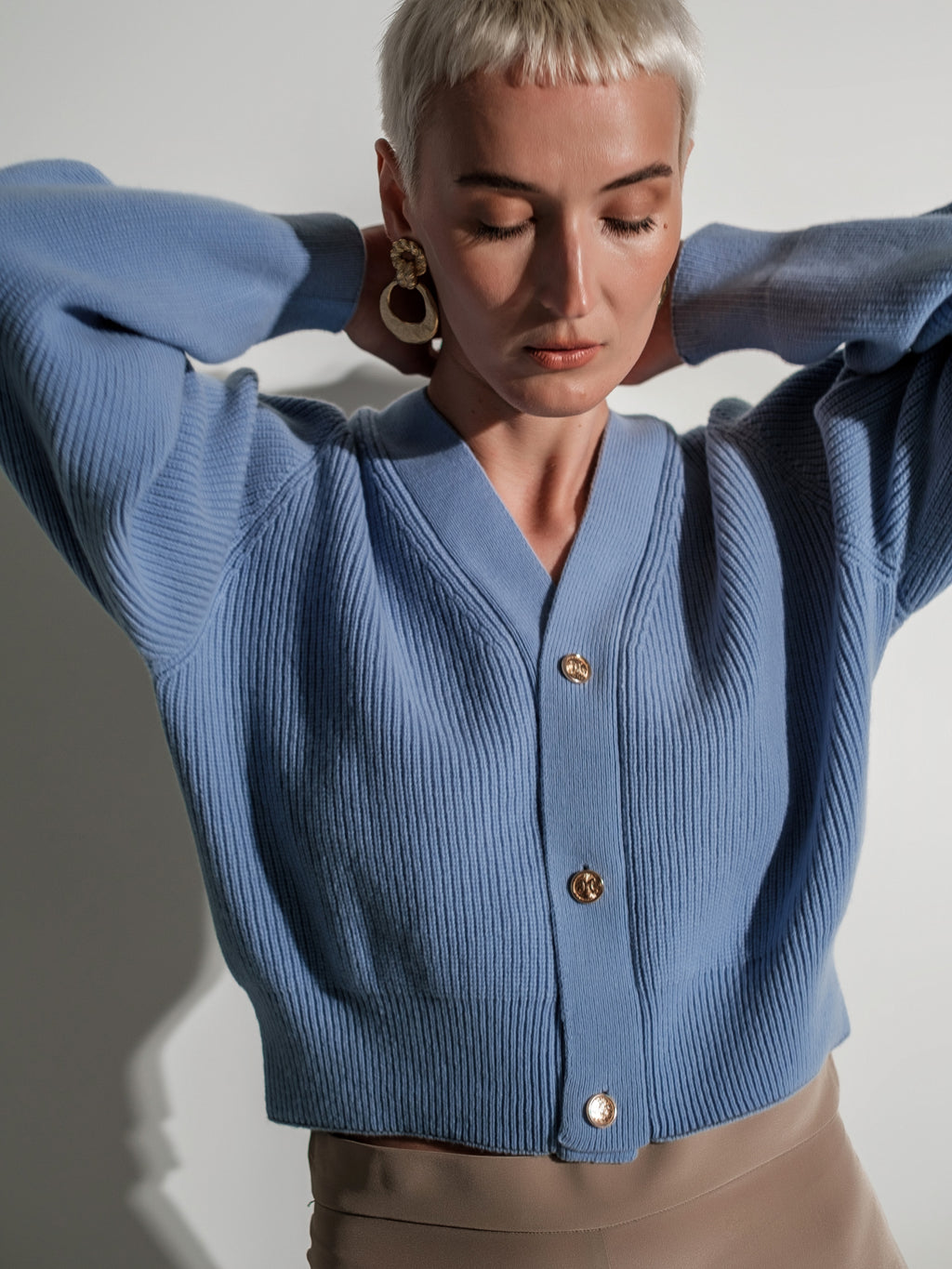 Seamless Pure New Wool Knit Cardigan