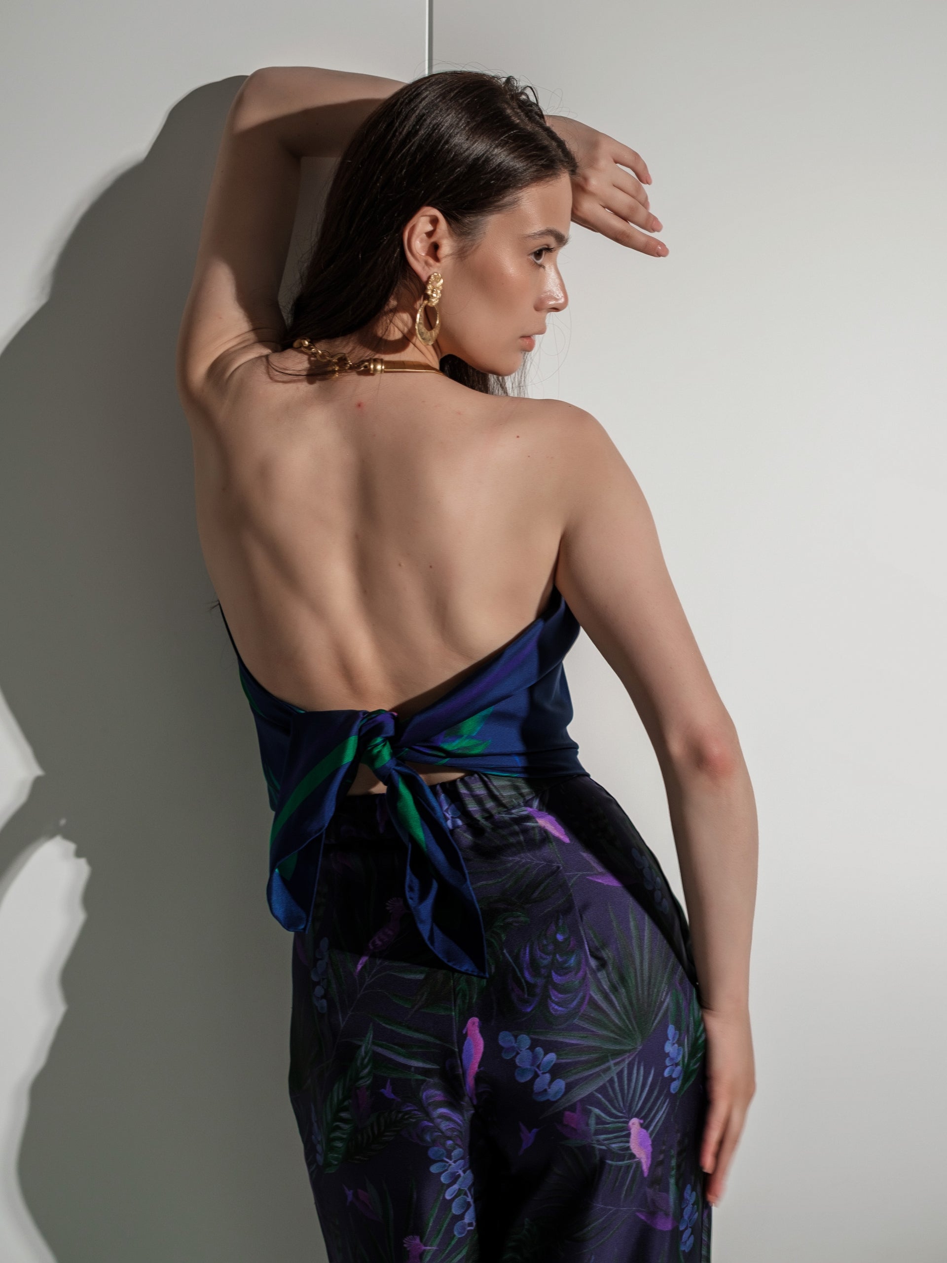 Jungle birds silk scarf