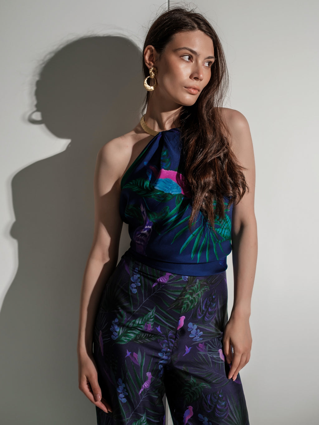 Jungle birds silk scarf