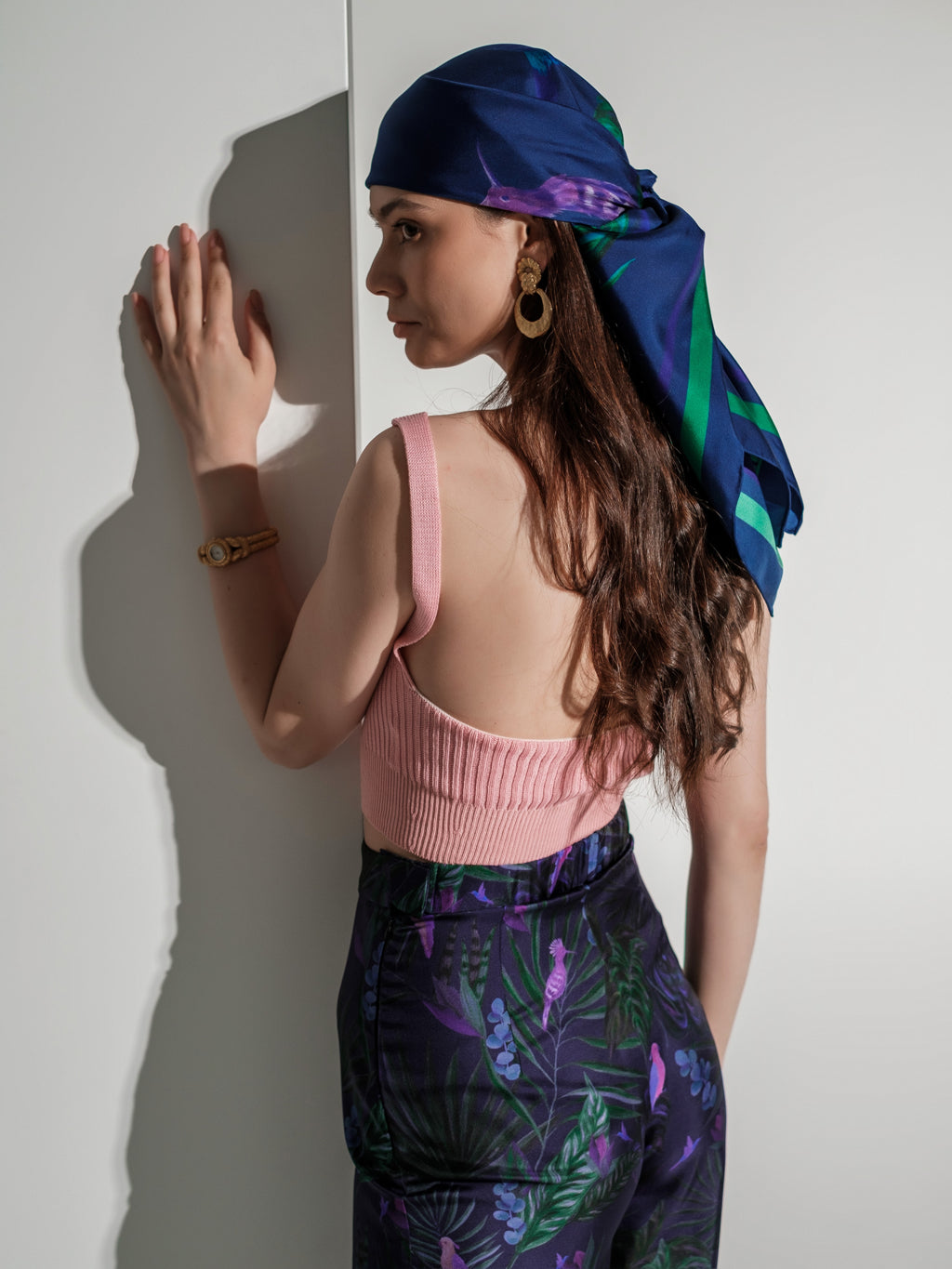 Jungle birds silk scarf