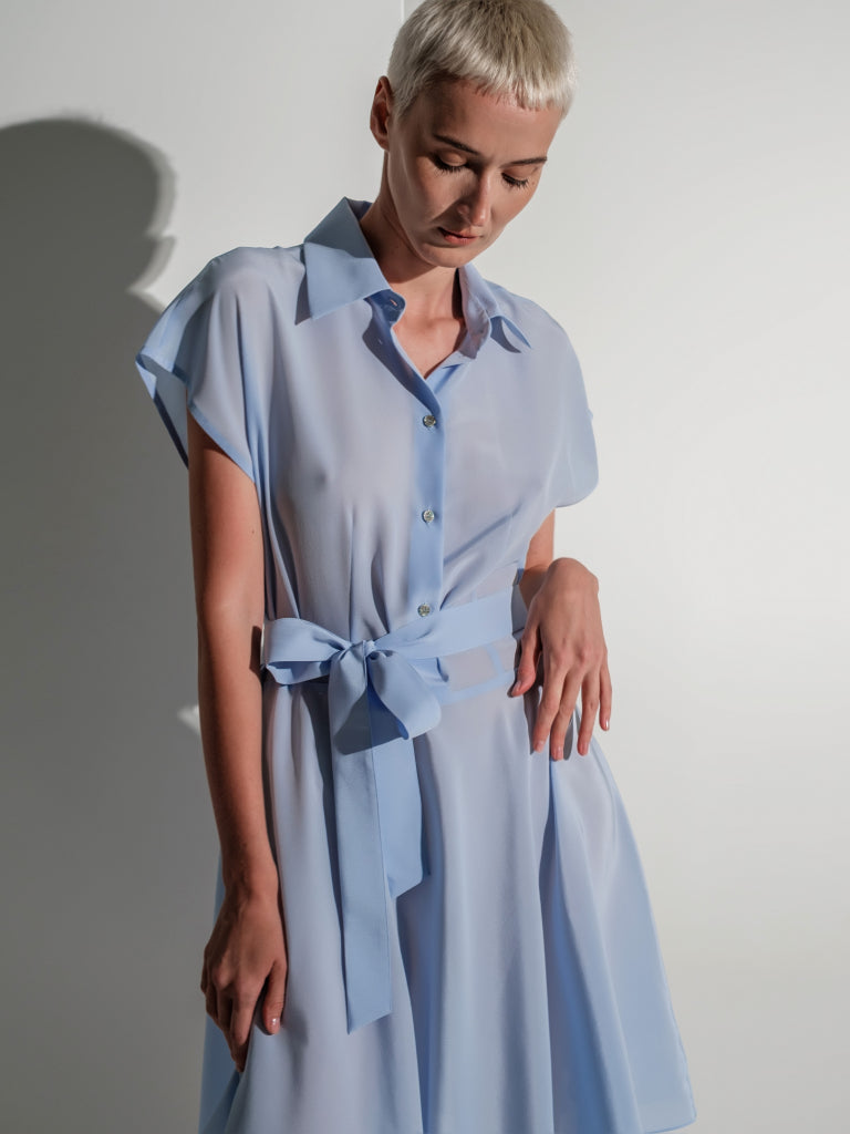 Shirt silk dress