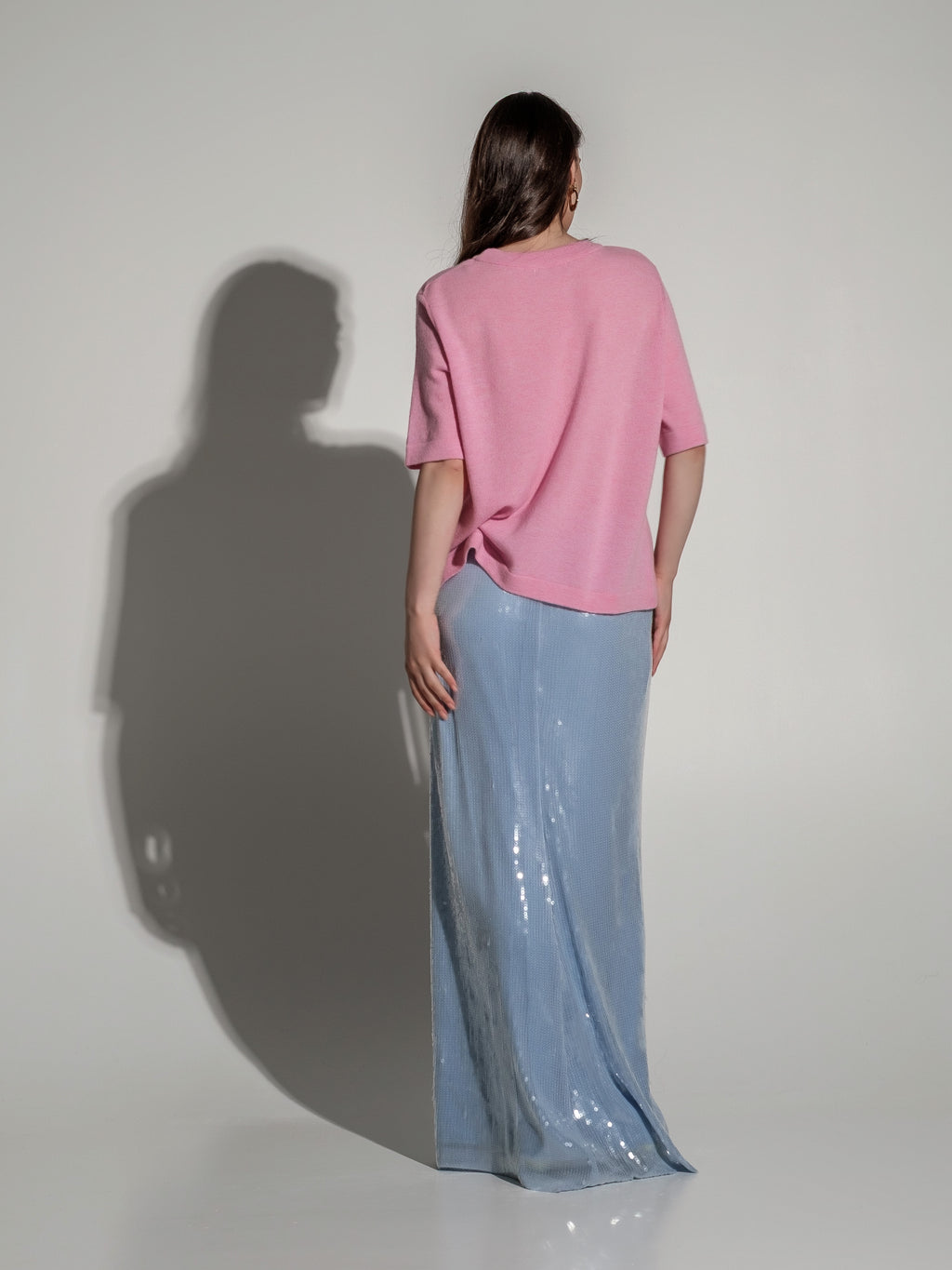 Sequin light blue skirt