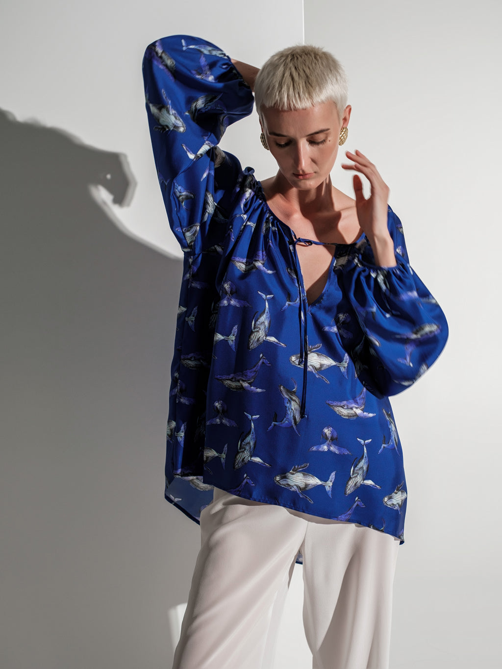 Whale silk blouse