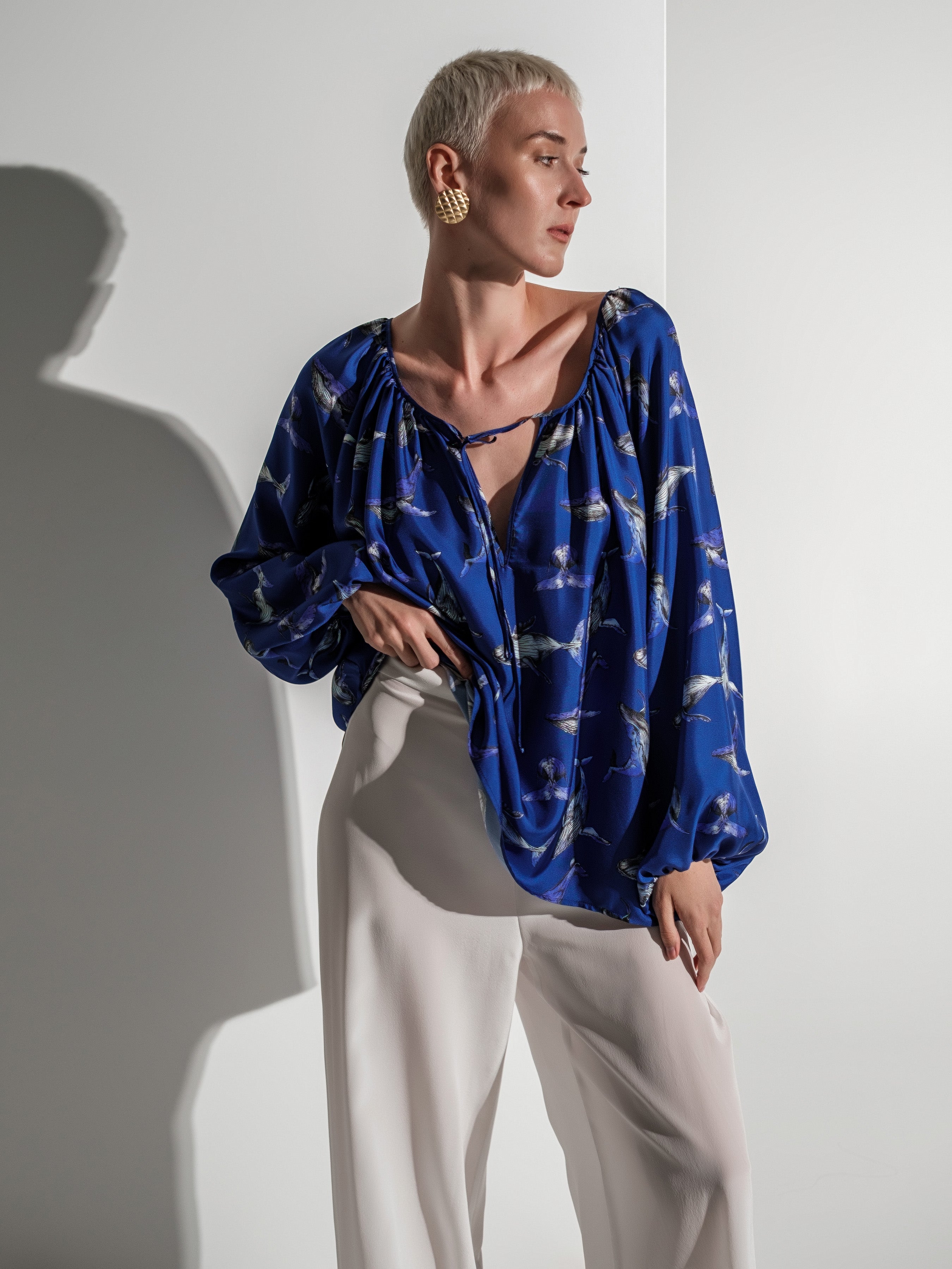 Whale silk blouse
