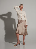 Silk midi skirt