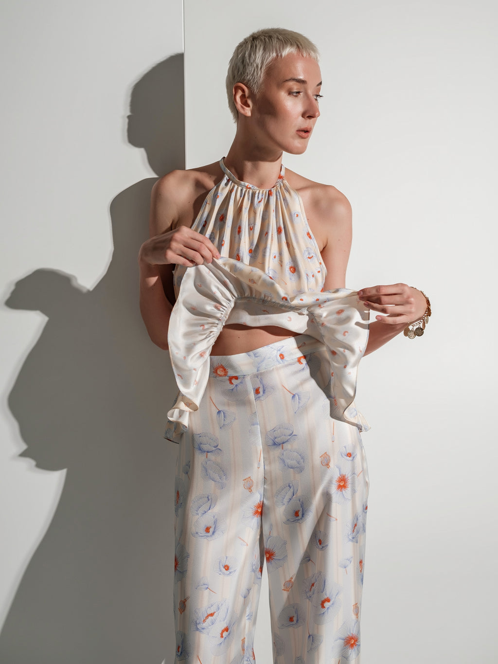 Poppies silk top