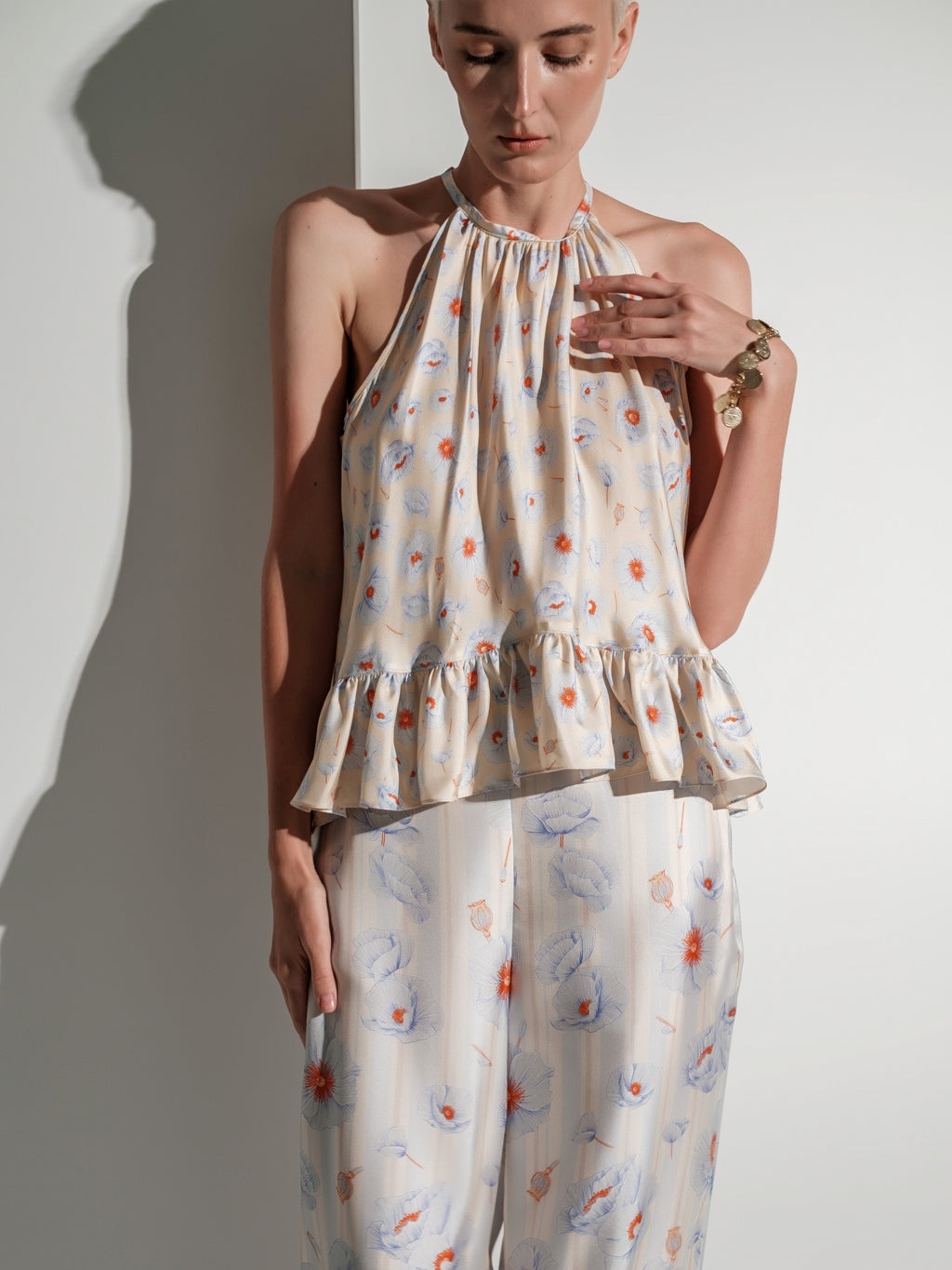 Poppies silk top