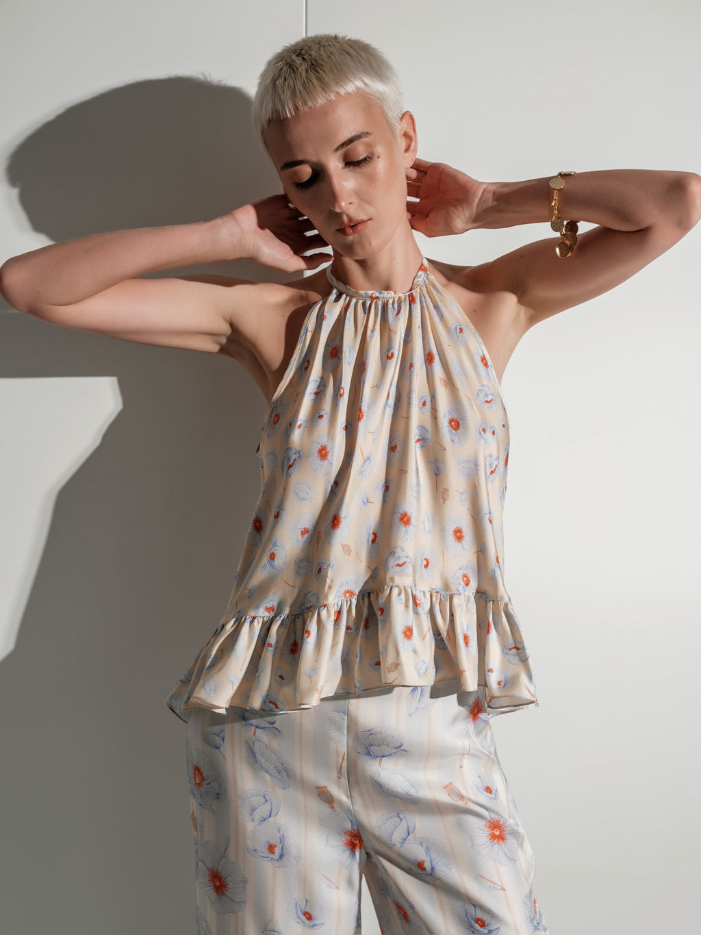 Poppies silk top