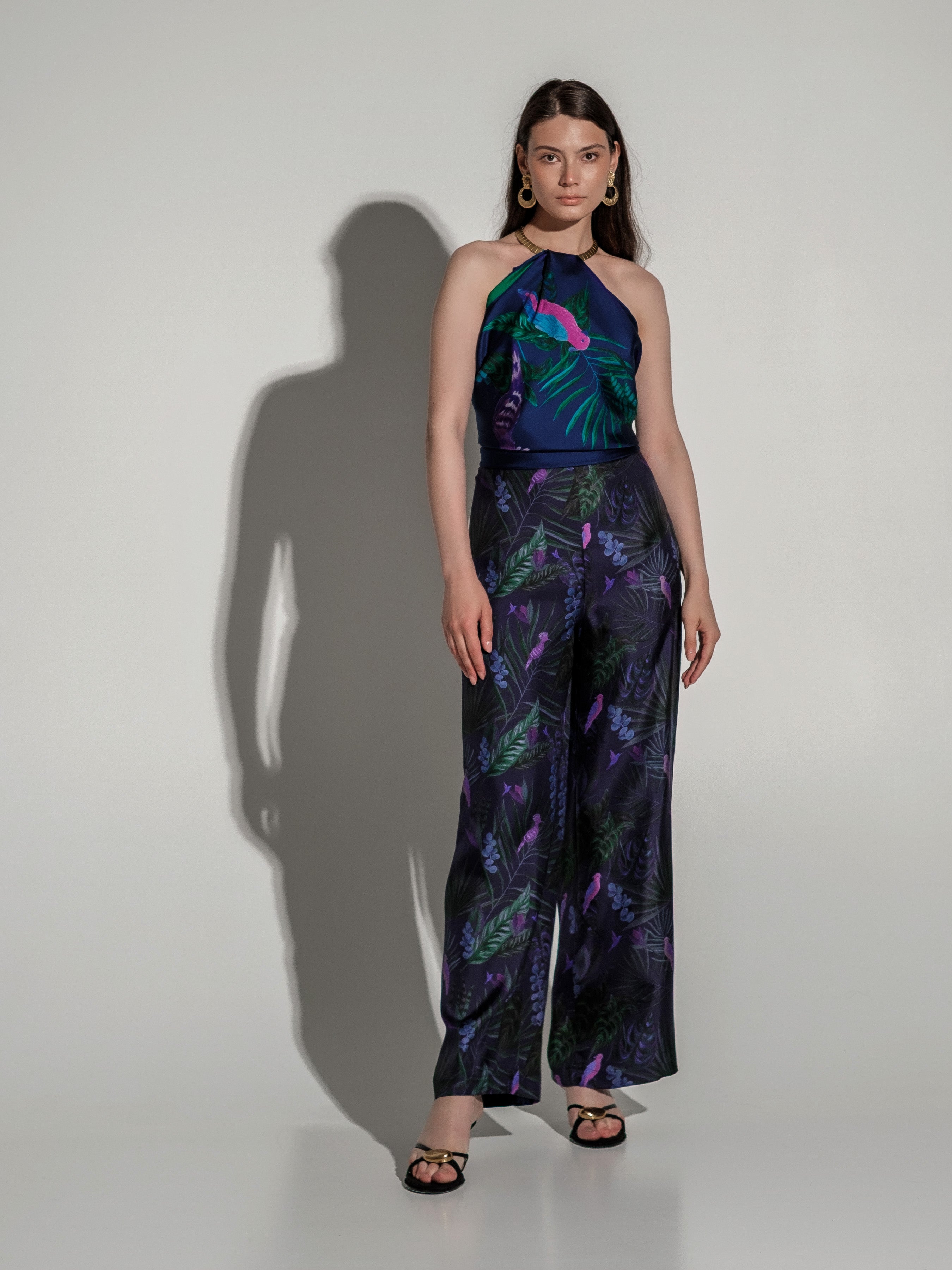 Jungle birds silk scarf