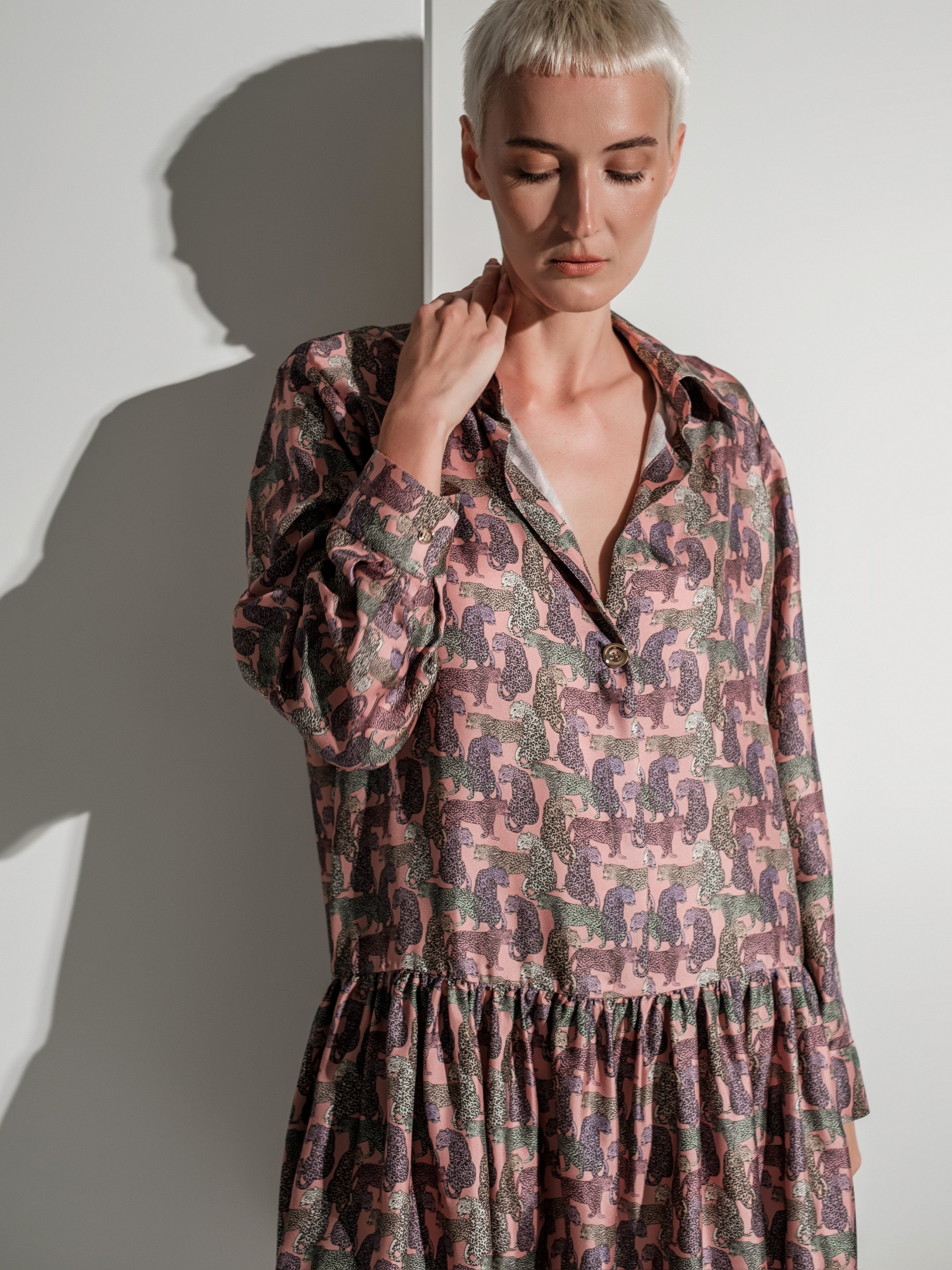 Leo pink silk dress