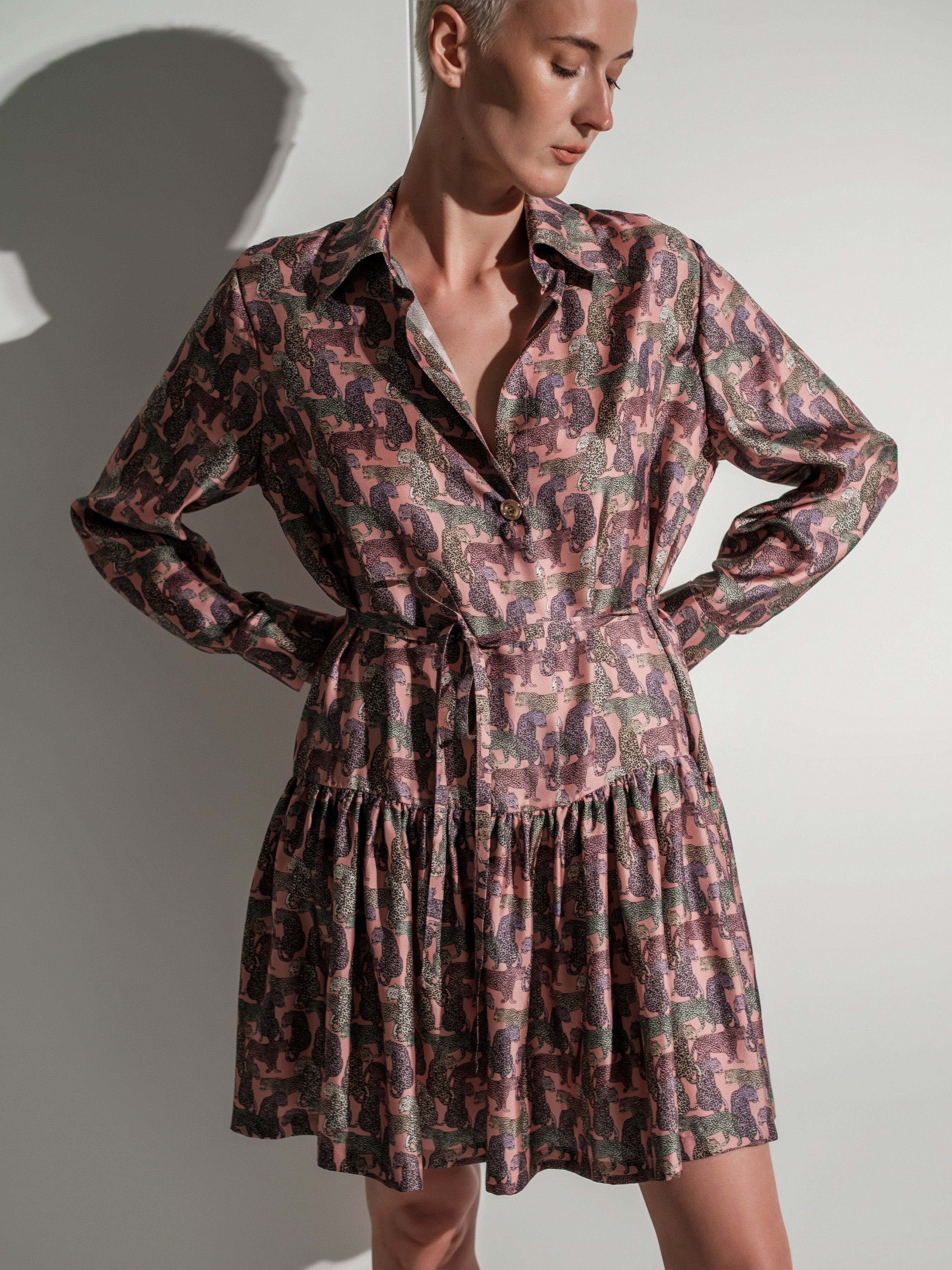 Leo pink silk dress