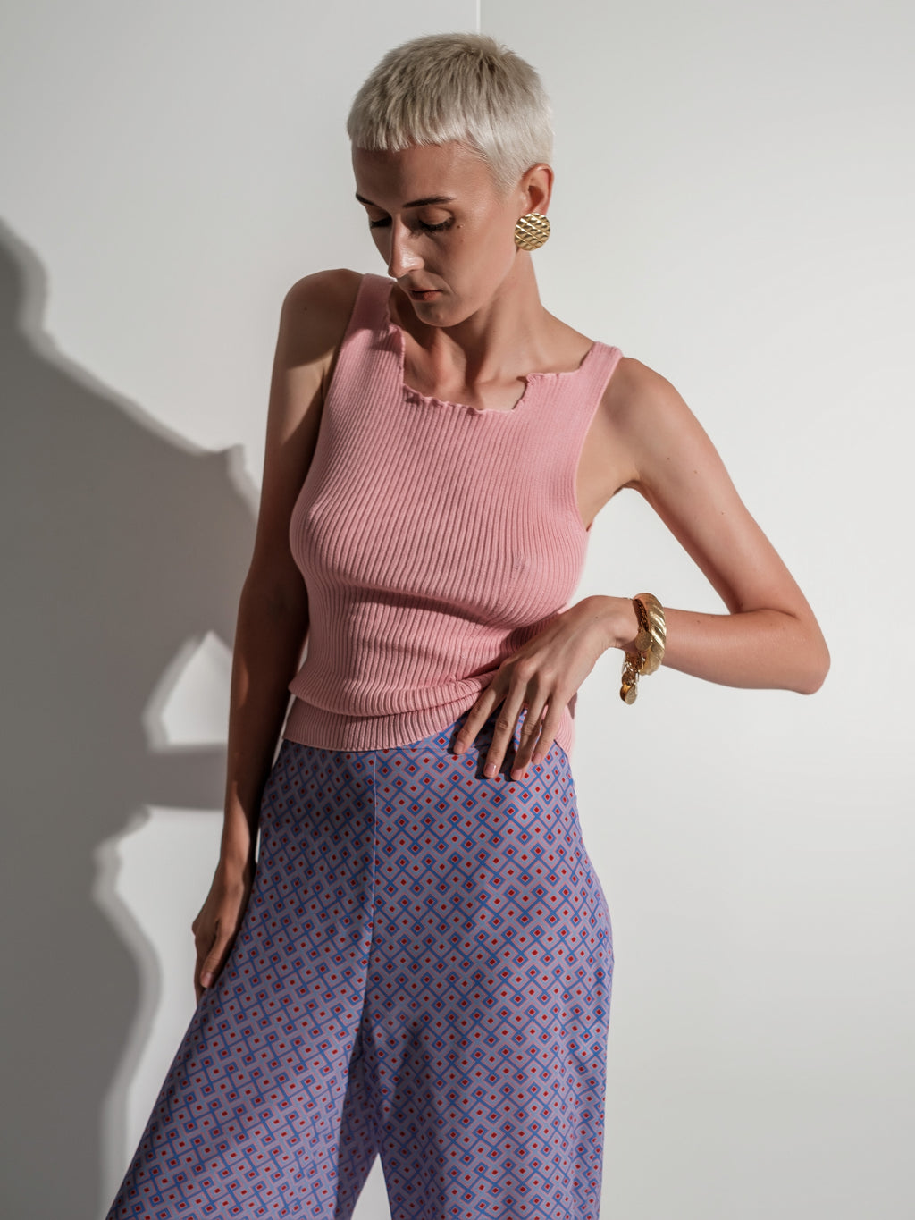 Floral Silk Wide-Leg Trousers