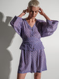 Geometric-Print Silk Blouse