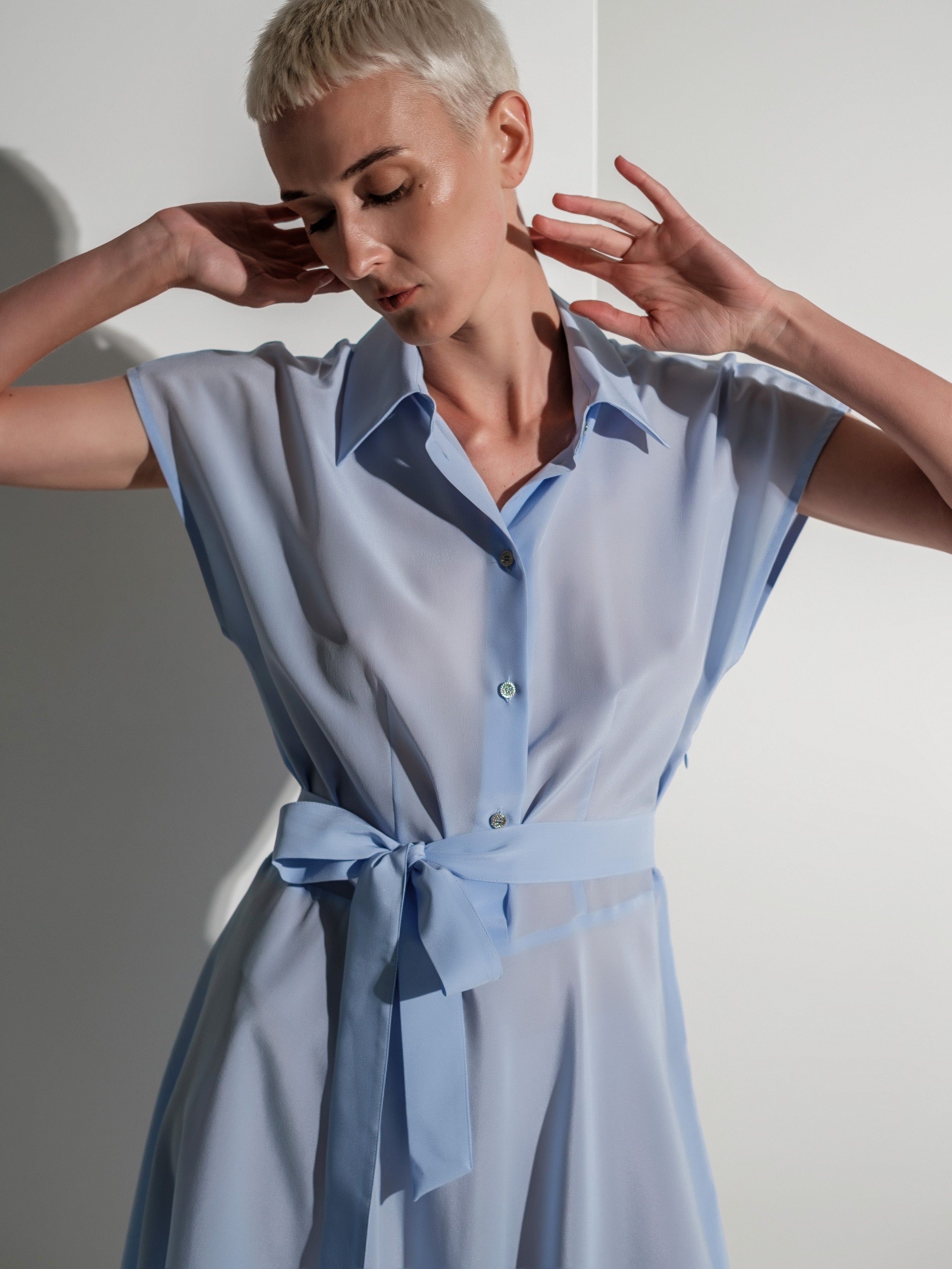 Shirt silk dress